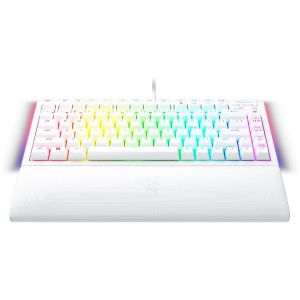 Razer BlackWidow V4 75% White, Gaming Keyboard, US Layout, Hot-swappable Design, Compact 75% Layout with Aluminum Case, Mechanical Switches (Tactile), Razer Chroma RGB, Dedicated media roller with 2 dedicated media buttons, Detachable Type C Cable