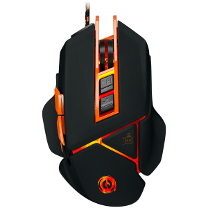 CANYON Optical gaming mouse, adjustable DPI setting 800/1000/1200/1600/2400/3200/4800/6400, LED backlight, movable weight slot and retractable top cover for comfortable usage