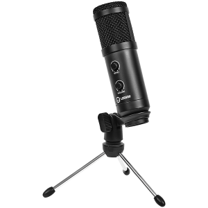 LORGAR Soner 313, Gaming Microphones, Black, USB condenser microphone with Volume Knob & Echo Kob, including 1x Microphone, 1 x 2.5M USB Cable, 1 x Tripod Stand, 1 x User Manual, body size: Φ47.4*158.2*48.1mm, weight: 243.0g