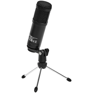 LORGAR Soner 313, Gaming Microphones, Black, USB condenser microphone with Volume Knob & Echo Kob, including 1x Microphone, 1 x 2.5M USB Cable, 1 x Tripod Stand, 1 x User Manual, body size: Φ47.4*158.2*48.1mm, weight: 243.0g