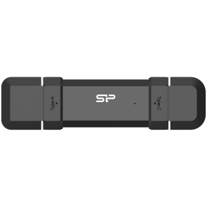 Silicon Power 1TB DS72 Dual USB-C/USB 3.2 Gen 2, Portable External SSD, Steam Deck and iPhone 15 Pro, R/W: up to 1050MB/s; 850MB/s, Black