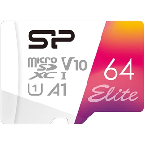 SILICON POWER 64GB Elite microSDHC/SDXC U1 V10 Full HD 1080p