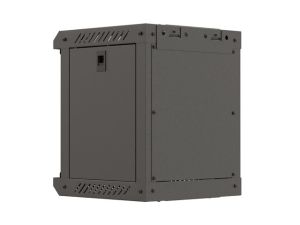 Комуникационен шкаф Lanberg rack cabinet 10" wall-mount 6U/300x300 (flat pack) with glass door black