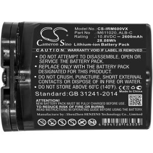 Camera Battery for Vacuum cleaner  iRobot ADD-N1, Braava Jet M6, M611020 ABL-C  LiIon 10,8V 2600mAh CAMERON SINO