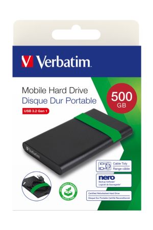 Твърд диск Verbatim Mobile Hard Drive USB 3.2 Gen 1 500GB Certified Refurbished