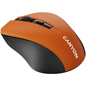 CANYON MW-1, 2.4GHz wireless optical mouse with 4 buttons, DPI 800/1200/1600, Orange, 103.5*69.5*35mm, 0.06kg