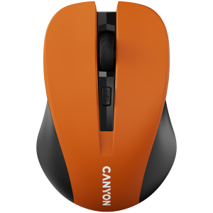 CANYON MW-1, 2.4GHz wireless optical mouse with 4 buttons, DPI 800/1200/1600, Orange, 103.5*69.5*35mm, 0.06kg