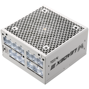 Super Flower Leadex III Gold 1300W ATX 3.1 80 Plus Gold, Fully Modular, Flat White Cables, 140mm Fan, White, 7 Year Warranty