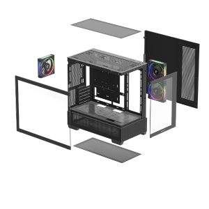 DeepCool Case ATX - CG380 3F - 3 ARGB Fans, USB-C
