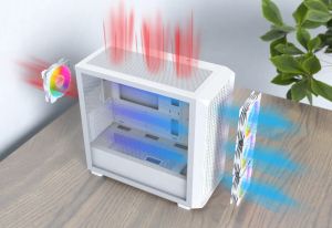 Montech кутия Case mATX - X5M (W) - 4 x 120 mm A-RGB, USB-C