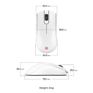 ZOWIE FK2-DW 4K Wireless Mouse for Esports, glossy white