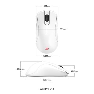 Wireless gaming mouse ZOWIE ZA13-DW 4K, Glossy white