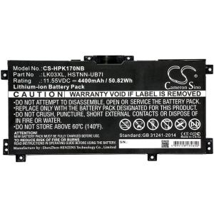 Laptop Battery for HP Envy 17-AE010NC, Envy X360 15-BP008UR HSTNN-UB71 LiIon 11.55V 4400 mAh CAMERON SINO