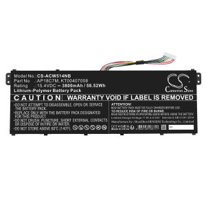 Laptop Battery for  ACER ConceptD 3 CN316-73G-729B, Swift 3 SF313-52-507Z, TravelMate Spin P4, AP18C7M  LiPo 15.4V 3800 mAh CAMERON SINO
