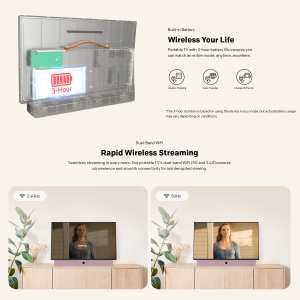 METZ Portable TV  24MPE7300Z 24" LED FHD(1920x1080) GoogleTV, HDR10, pink