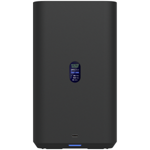 Ubiquiti UniFi UNAS-2-B-EU Network Attached Storage with (2) 3.5inch HDD bays, 2.5 GbE networking, USB-C connectivity, and an included PoE++ adapter, all in a compact footprint, black