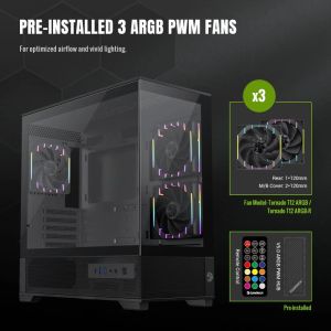 Gamemax кутия Case EATX - Vista 2 MB - 3 x 120 mm Addressable RGB