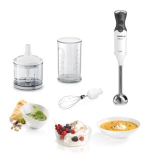 Blender Bosch MS6CA4150, Blender, ErgoMixx, 800 W, Included transparent jug, chopper and stirrer, White, anthracite