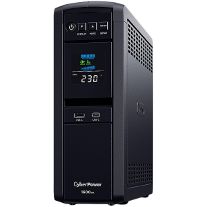 CyberPower UPS AVR,1600VA/1000W, Line-Interactive, LCD display, Sine Wave output (for Active PFC ), 6x Schuko, Runtime at 500W ( min ):9.7 Surge and Spike protection;slot SNMP card; CP1600EPFCLCD