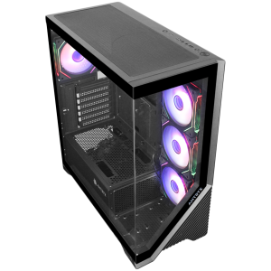 Chassis FC-AR17A-ARGB, 7 slots, 1 x Type C, 2 X USB 3.0, 4 x ARGB, remote, Without PSU, Black