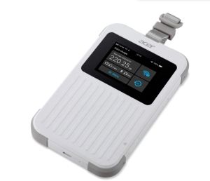 Аксесоар Acer Wi-Fi 5G Mobile Hotspot with Nano SIM (4FF), eSIM with up to 10 profiles, up to 20 connected devices using 6GHz, battery  8000mAh up to 28 hours high definition video streaming, 2.4'' Touchscreen with NFC, IP68 and MIL-STD-810