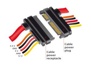 Delock Extension cable SATA 6 Gb/s 22 pin plug > SATA 22 pin receptacle (3.3 V + 5 V + 12 V) 20 cm