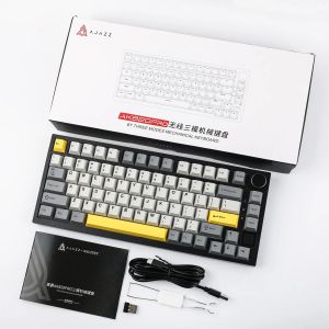 Ajazz геймърска механична клавиатура Wireless Gaming Mechanical Keyboard AK820 PRO - Gift Switch [Linear] (English US), Black, Gray