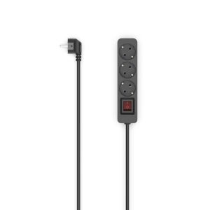 HAMA Разклонител 3гнезда, 1.4м,черен с бутон вкл/изкл