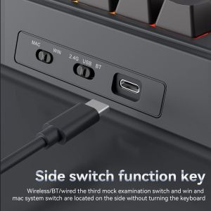 Ajazz Wireless Gaming Mechanical Keyboard AK980 V2 - Gift Switch [Linear] (English US), Black, Gray