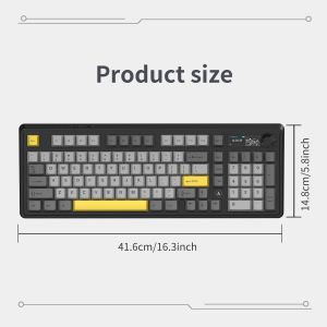 Ajazz Wireless Gaming Mechanical Keyboard AK980 V2 - Gift Switch [Linear] (English US), Black, Gray