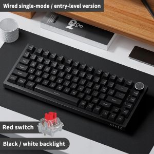 Ajazz Gaming Mechanical Keyboard AK820 - Red Switches [Linear] (English US), Black, White Backlight