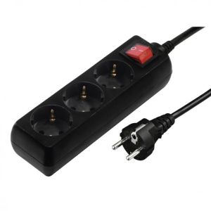 Разклонител HAMA 220V с 3-гнезда 1.4метра ключ черен