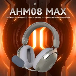 Ajazz безжични геймърски слушалки Wireless Gaming Headphones - AHM08 MAX Gray, White - Bluetooth , 2.4G