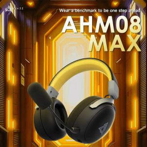 Ajazz безжични геймърски слушалки Wireless Gaming Headphones - AHM08 MAX Black, Gray, Yellow - Bluetooth , 2.4G