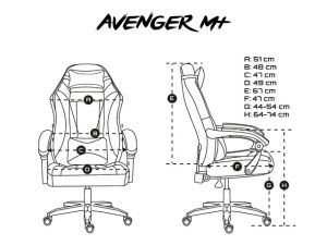 Chair Fury Gaming Chair Avenger M+ Black-White