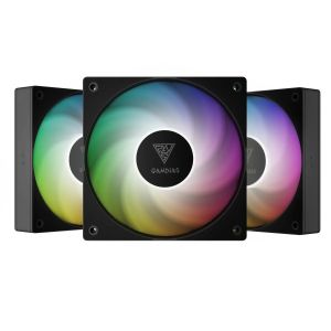 Gamdias Fan Pack 3-in-1 3x120mm - NOTUS M1-1203 ARGB, Swappable Fan Blades (Reverse Fan Blades Included), A-RGB