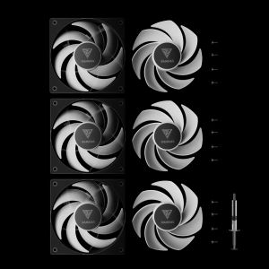 Gamdias Fan Pack 3-in-1 3x120mm - NOTUS M1-1203 ARGB, Swappable Fan Blades (Reverse Fan Blades Included), A-RGB