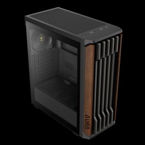 Gamdias Case ATX - AURA GC11 Wood Black - USB-C