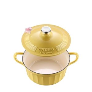 BUYDEEM Enameled Cast Iron Dutch Oven 3,9L, model CP551, color Mellow Yellow