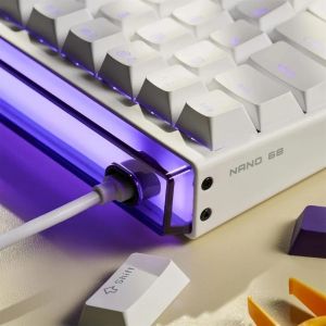 Madlions професионална геймърска механична клавиатура Professional Gaming Mechanical Keyboard NANO 68 WH - 8K, Magnetic Amber Pro Switches, (English US)