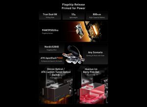 ATK Wireless Gaming Mouse A9 Plus Tri-mode Nearlink - 1K, White