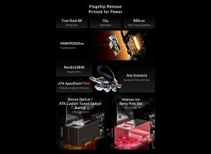 ATK Wireless Gaming Mouse A9 Tri-mode Nearlink - 1K, White