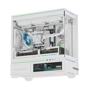 Thermalright Case mATX - TL-M10 Vision White - 4 x 120 mm ARGB included, 9.16 inch LCD Display, USB-C