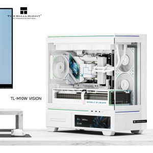 Thermalright Case mATX - TL-M10 Vision White - 4 x 120 mm ARGB included, 9.16 inch LCD Display, USB-C