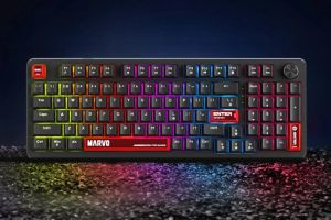 Marvo геймърска механична клавиатура Gaming Mechanical Keyboard Arma 98 KG937 - 1K, TNT Peach Switches [Linear], (English US)
