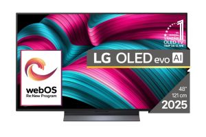 TV LG OLED48C51LA, 48" UHD OLED evo, 4K (3840 x 2160), DVB-C/T2/S2, Full Cinema Screen, Alpha 9 AI 4K Gen8, 120Hz Native (VRR 144Hz), ThinQ AI, HDR10, VRR, NVIDIA G-SYNC, AMD FreeSync, Dolby Vision, Dolby Atmos, Wi-Fi 6, Bluetooth, HDMI, USB, Airpl