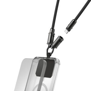 Hama Кабел за зареждане, USB-C, 2 в 1 с връзка за телефон, 1.2 m, черен