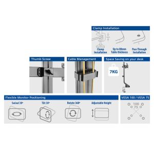ACT Stand for 2 monitors 27" with height adjustment