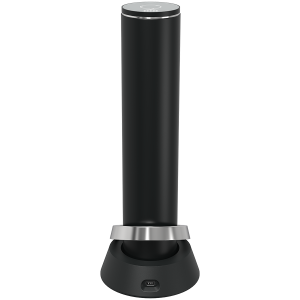 Prestigio Maggiore, smart wine opener, 100% automatic, opens up to 70 bottles without recharging, foil cutter included, premium design, 480mAh battery, Dimensions D 48*H228mm, black + silver color.