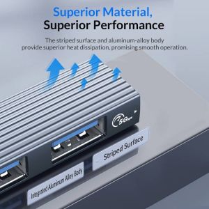 Orico хъб USB3.0/2.0 HUB 3 port TYPE C, Aluminum - AH-W13-GY